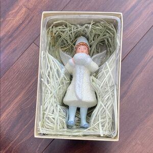 Vintage White Angel Holiday Ornament